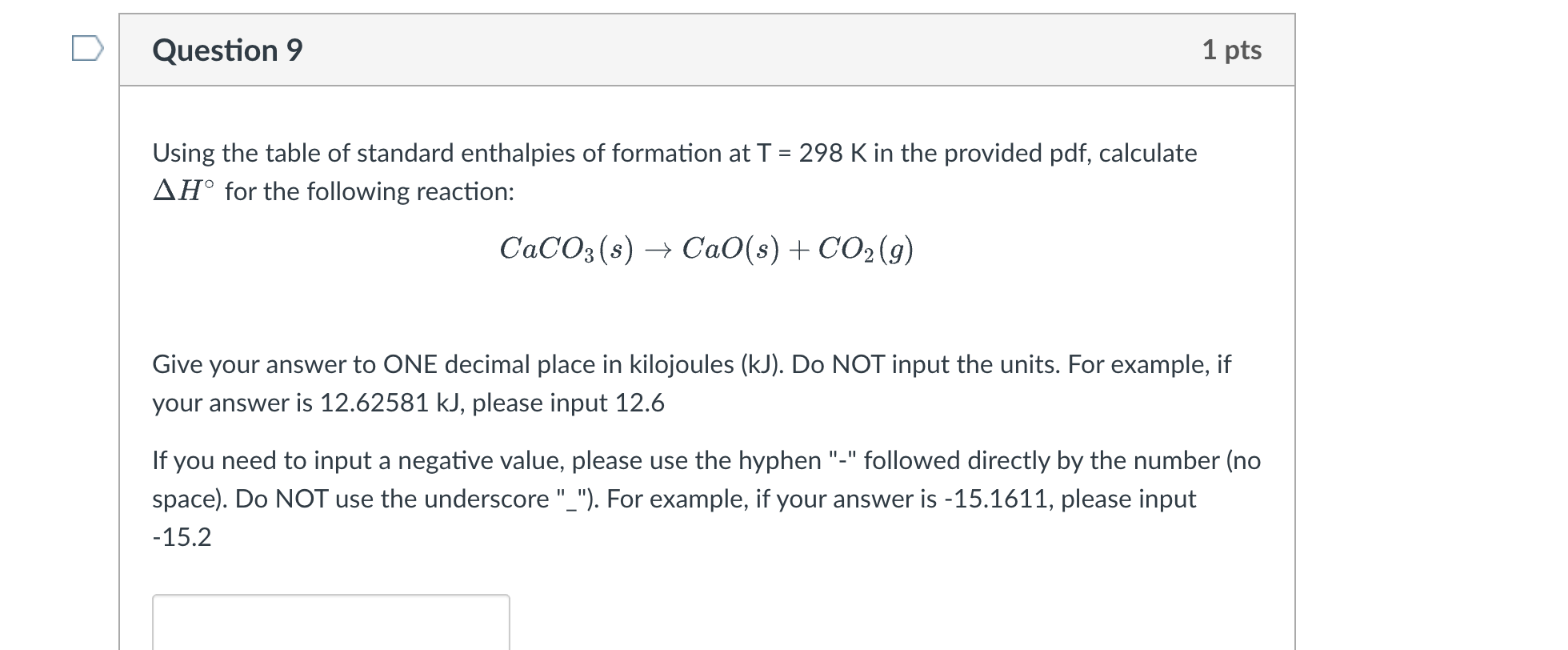 Solved Question 9 1 pts Using the table of standard | Chegg.com