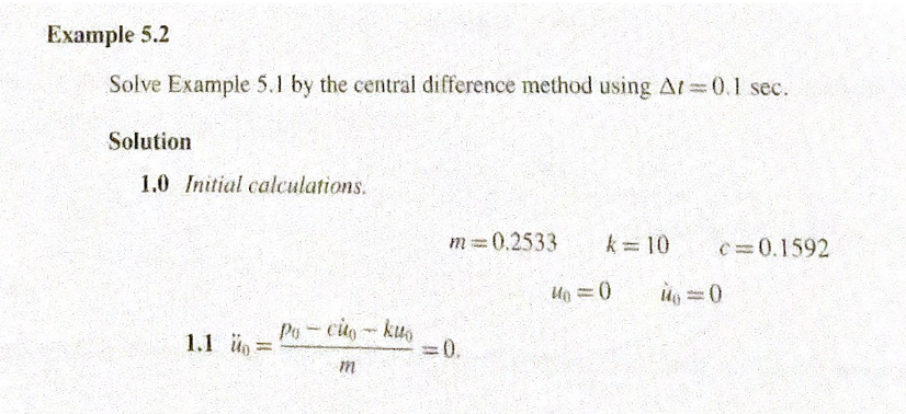 Example 5.2 solve example 5.1 by the central difference method using ar=