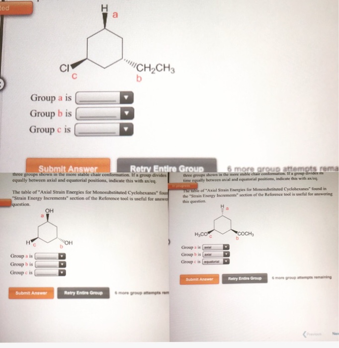 Solved Give the position, axial or equatorial or ax/eq...