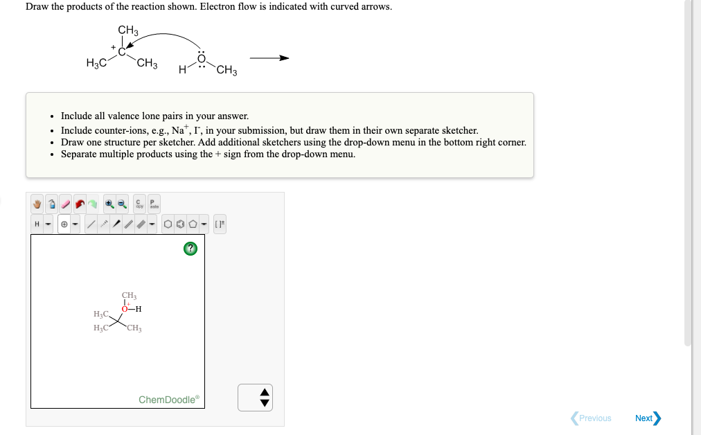 Solved Draw The Products Of The Reaction Shown Electron Chegg Com