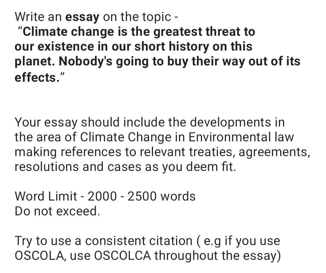 climate change essay