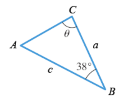 use law of cosines to find angle t