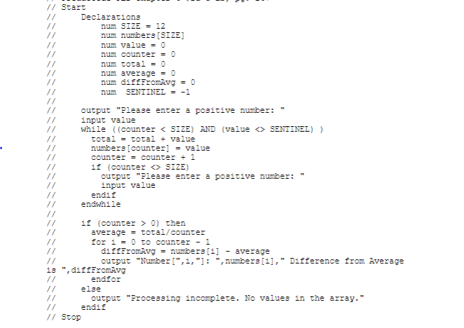 Solved // Start Declarations num SIZE = 12 // num numbers | Chegg.com