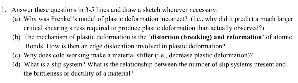 Solved Answer these questions in 3-5 lines and draw a sketch | Chegg.com