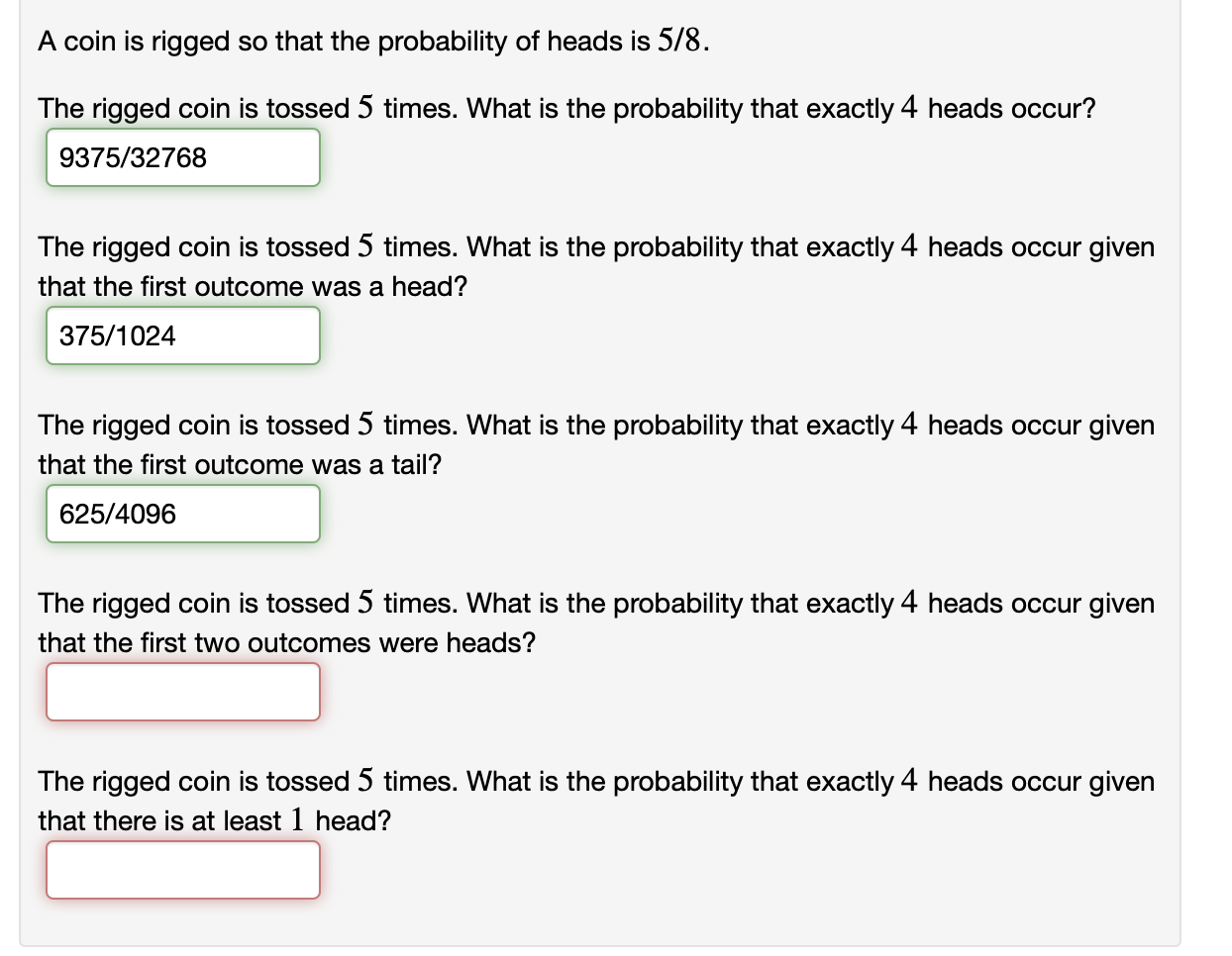 the experimental probability of getting 0 heads