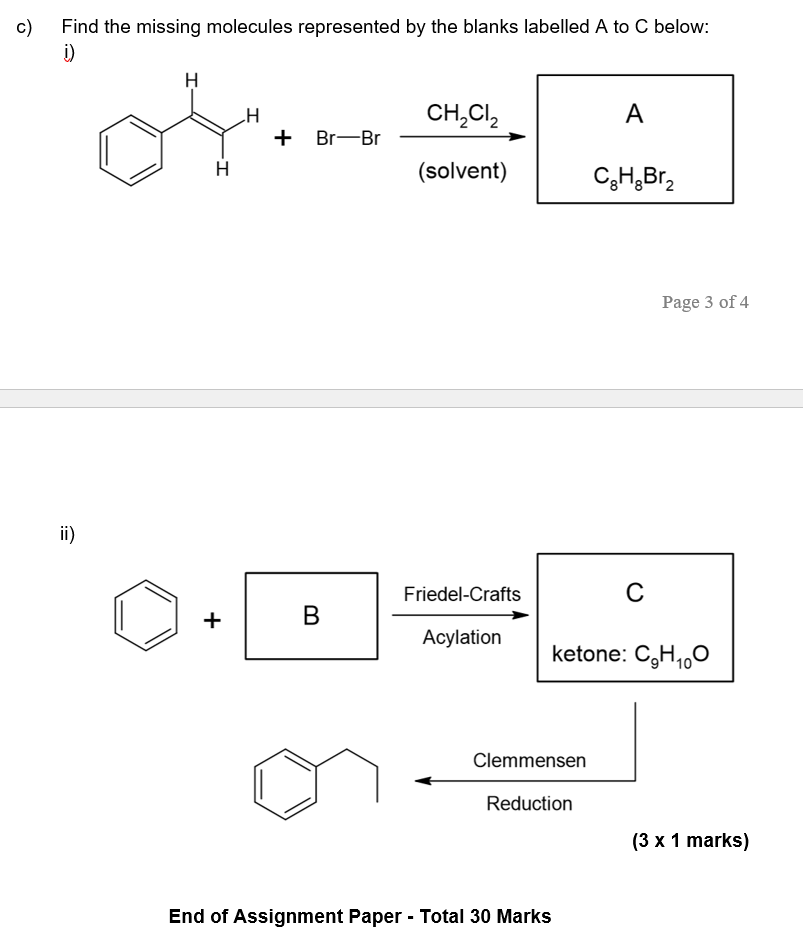 Solved c) Find the missing molecules represented by the | Chegg.com