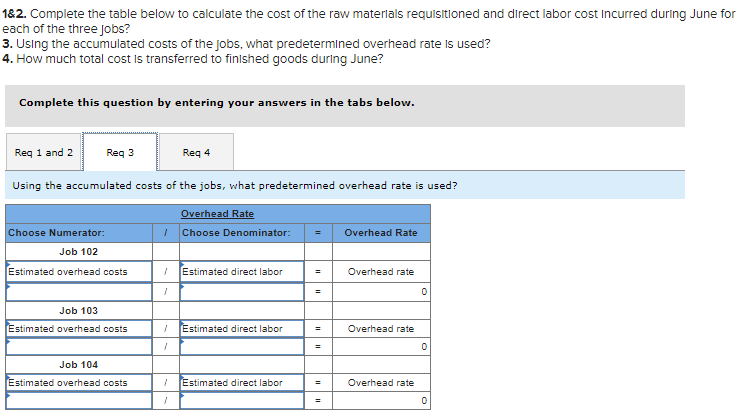 Solved 1&2. Complete the table below to calculate the cost | Chegg.com