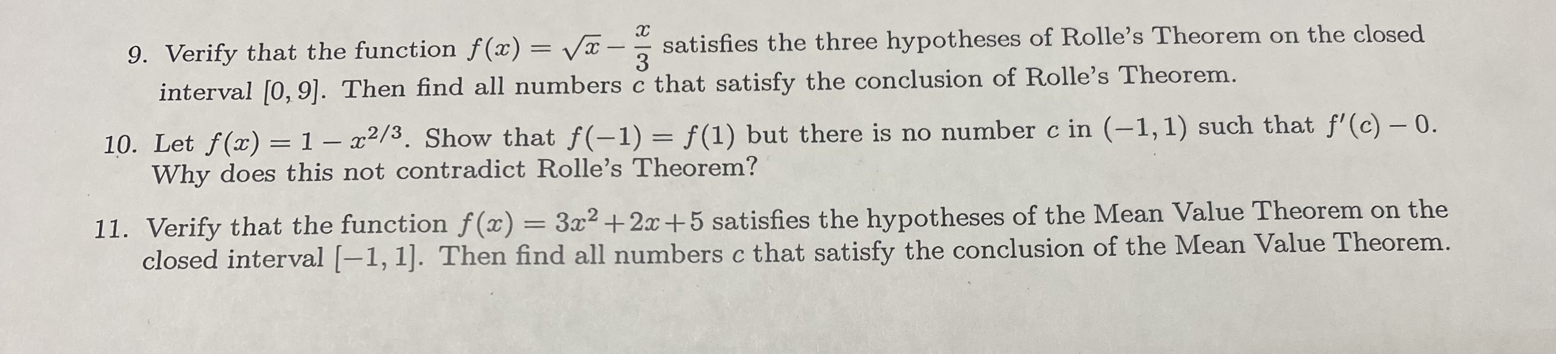 Solved 9 Verify That The Function F X X−3x Satisfies The