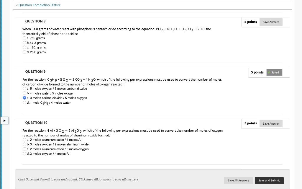 Solved Question Completion Status: 5 points Save Answer | Chegg.com