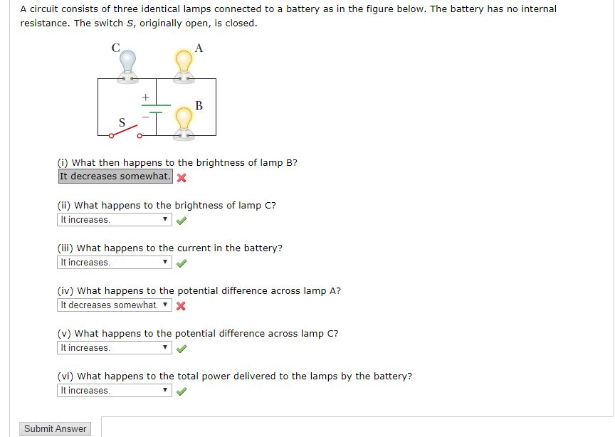 Solved A Circuit Consists Of Three Identical Lamps Connected | Chegg.com