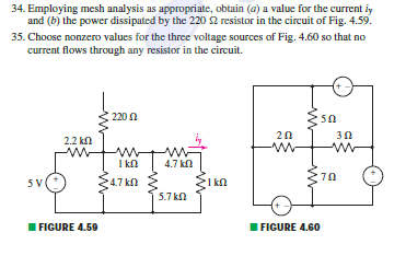 Solved 34. Employing mesh analysis as appropriate, obtain | Chegg.com