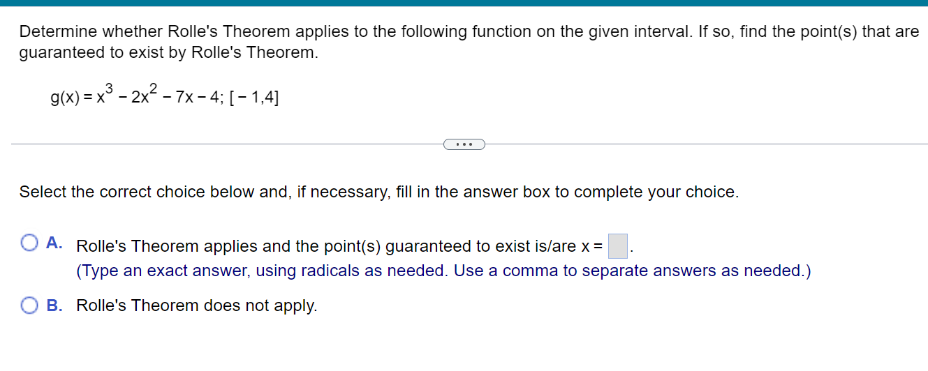 Solved Determine Whether Rolle's Theorem Applies To The | Chegg.com