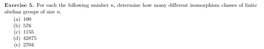 Solved Exercise 5 For Each The Following Number N