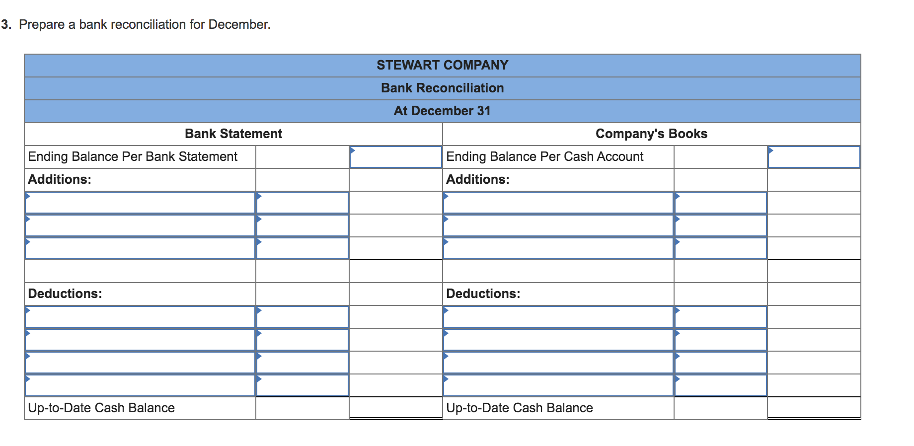 Solved The December bank statement and cash T-account for | Chegg.com