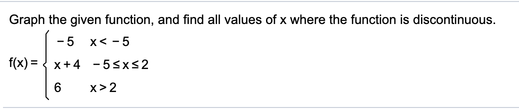 Solved Graph the given function, and find all values of x | Chegg.com