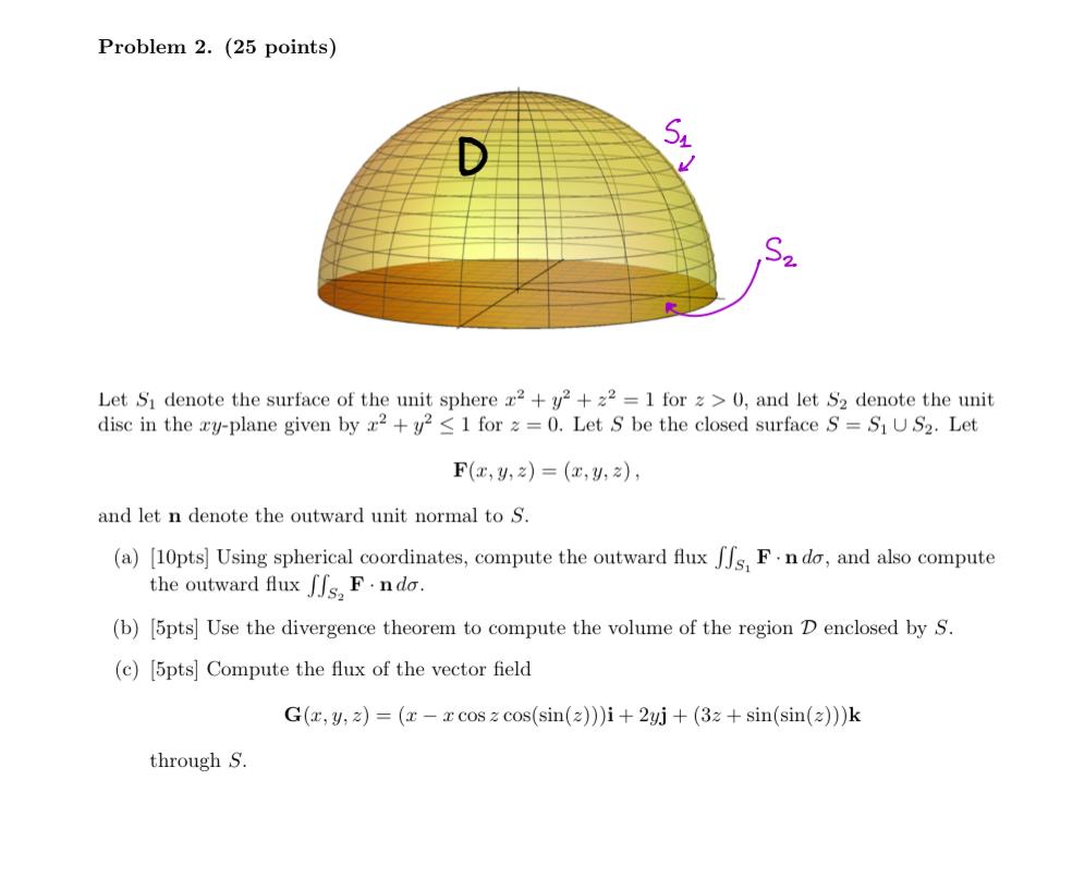 Solved Problem 2 25 Points S S Let S Denote The Surface Chegg Com