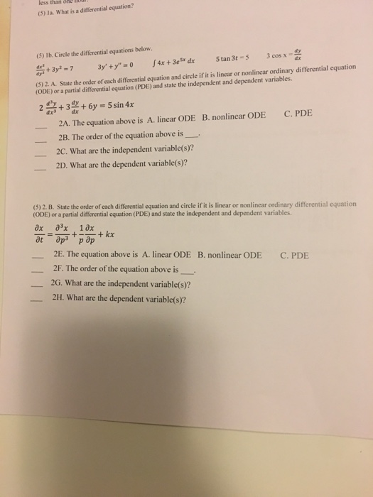 Solved less than one (5) la. What is a differential | Chegg.com