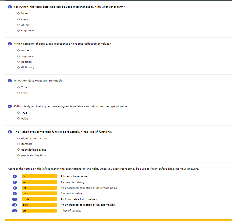 Solved for python the term data type can be used chegg