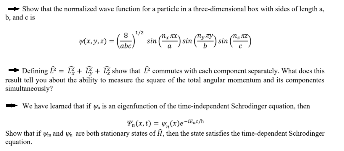 Solved Show That The Normalized Wave Function For A Particle | Chegg.com