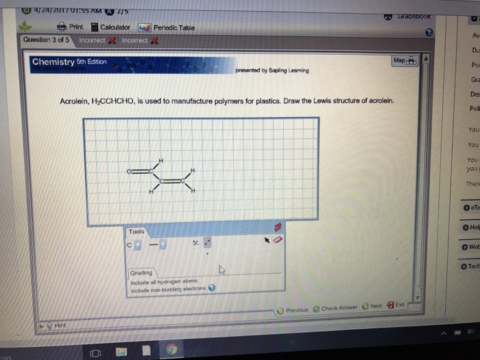 Draw The Most Stable Lewis Structure Of Acrolein.