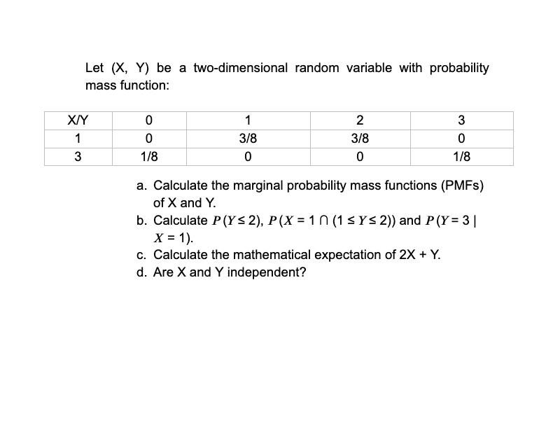 Solved Let Xy Be A Two Dimensional Random Variable With 1692