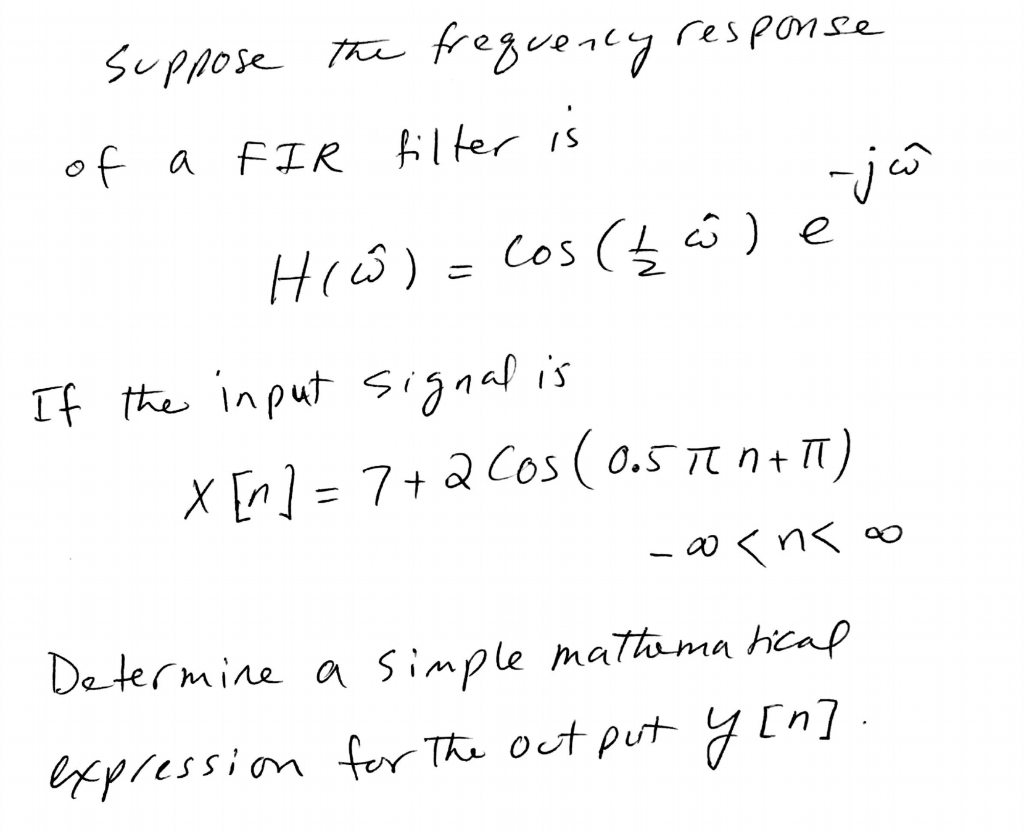 Solved Suppose The Frequency Response Of A FIR Filter Is -ja | Chegg.com