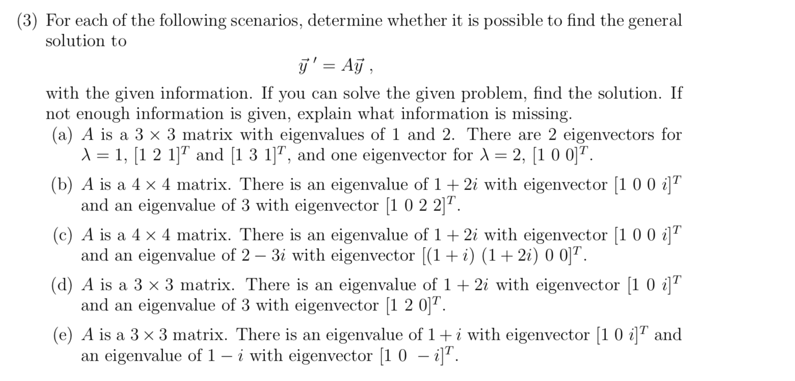 Solved 3 For Each Of The Following Scenarios Determine