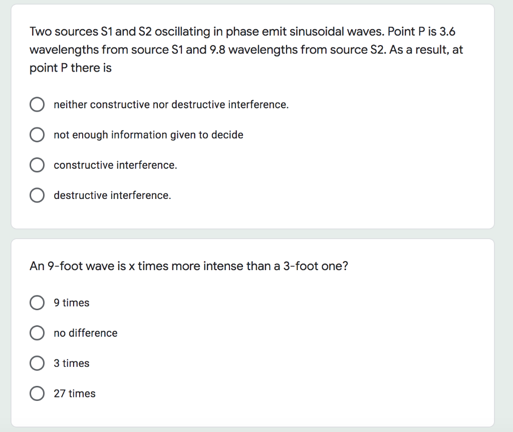Solved Two sources S1 and S2 oscillating in phase emit | Chegg.com