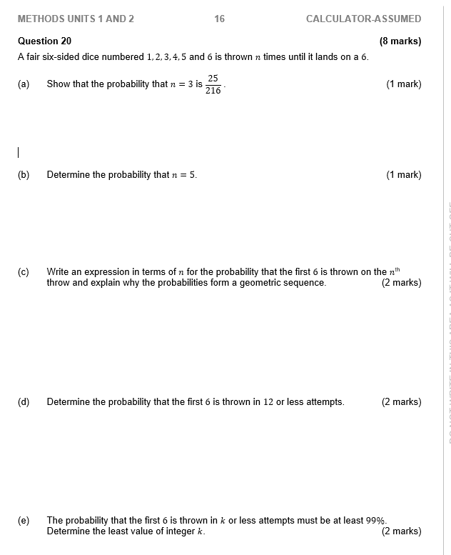 Solved METHODS UNITS 1 AND 2 16 CALCULATORASSUMED Question