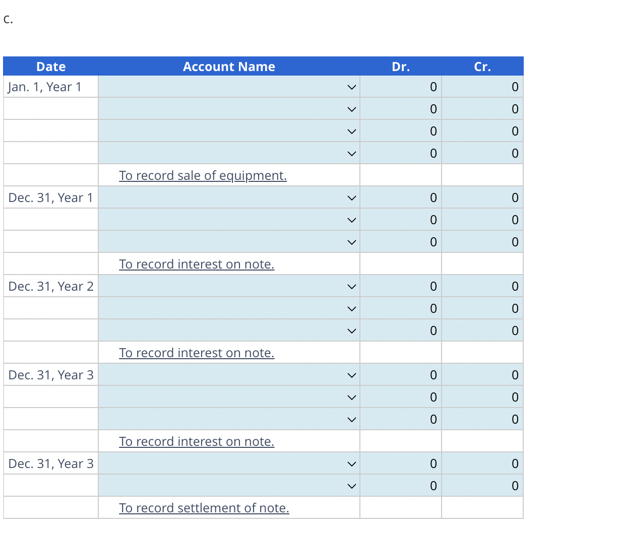 Solved Preparing Entries and Interest Schedule for Long-Term | Chegg.com
