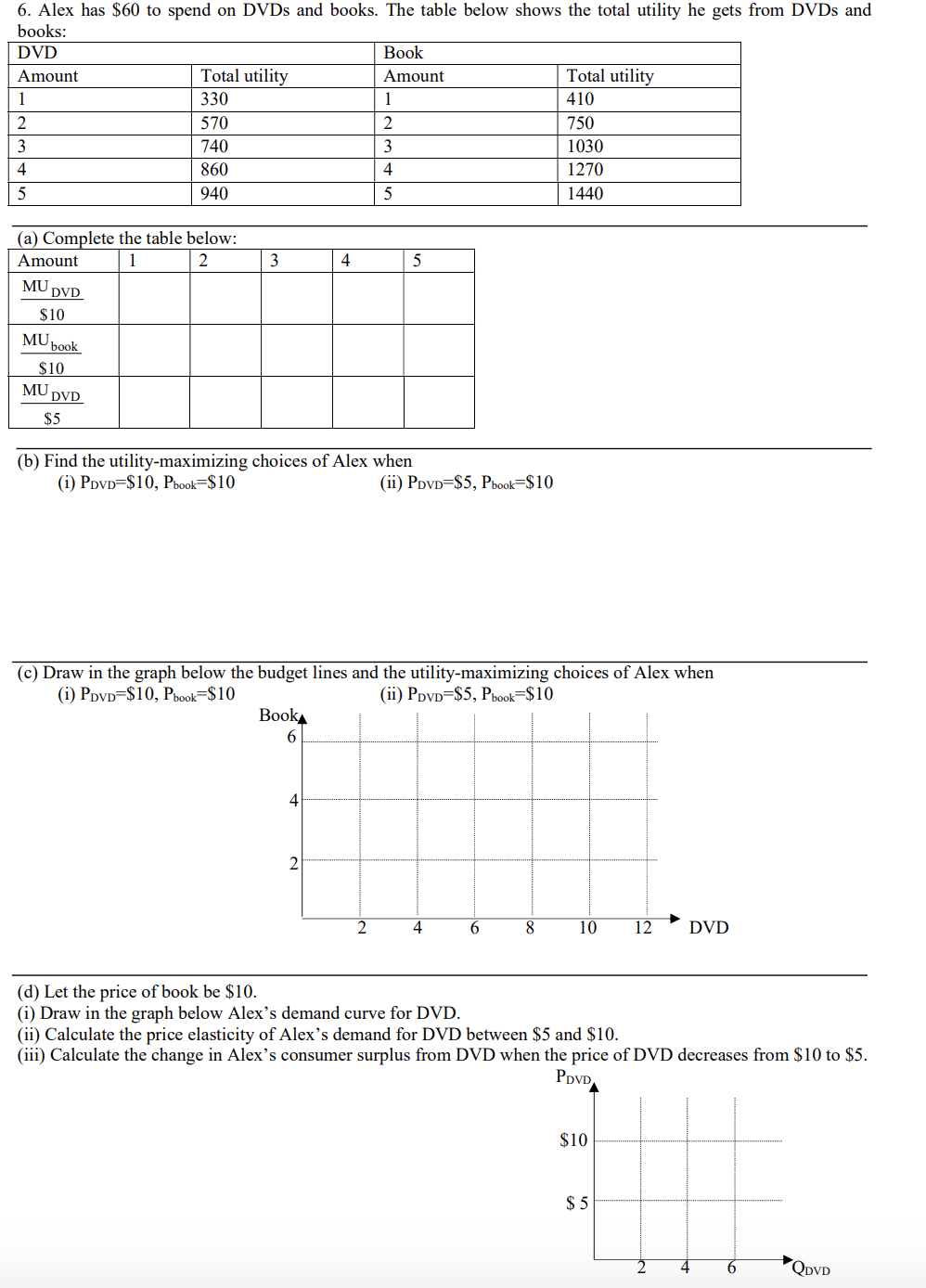 Solved 6 Alex Has 60 To Spend On Dvds And Books The Ta Chegg Com