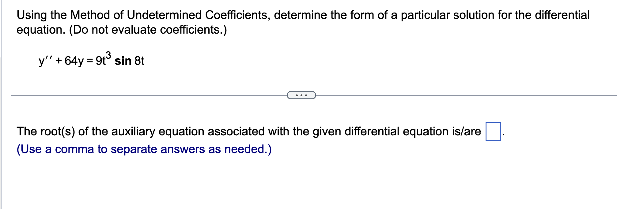 Solved Using The Method Of Undetermined Coefficients, | Chegg.com