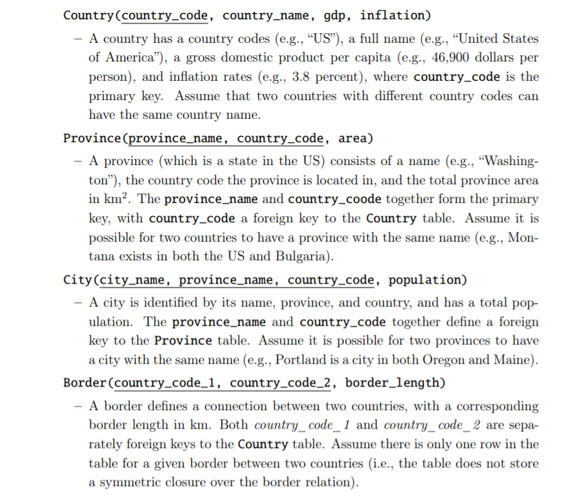 Solved Write an SQL query that orders countries by the | Chegg.com