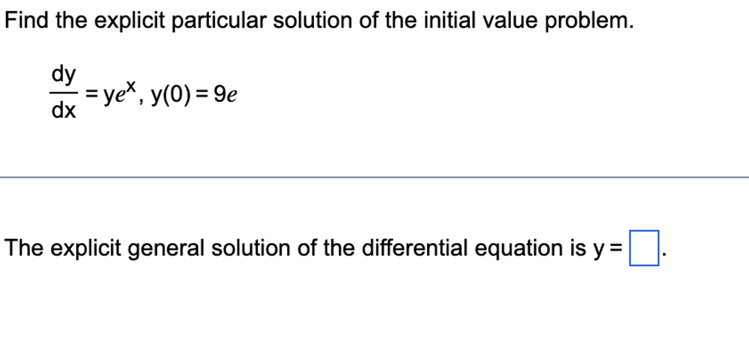 Solved Find The Explicit Particular Solution Of The Initial