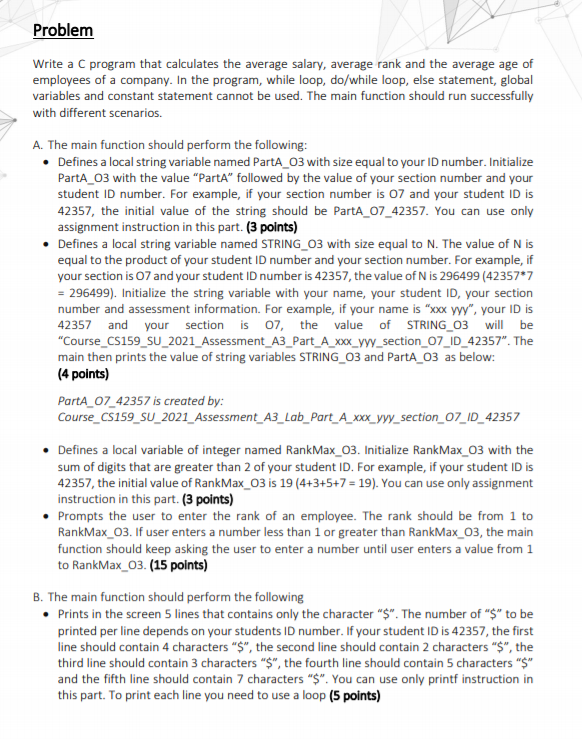 Solved Problem Write a C program that calculates the average | Chegg.com