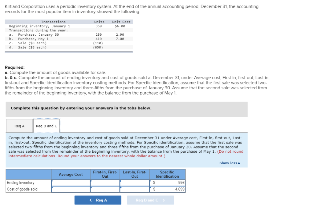 Solved Kirtland Corporation Uses A Periodic Inventory | Chegg.com