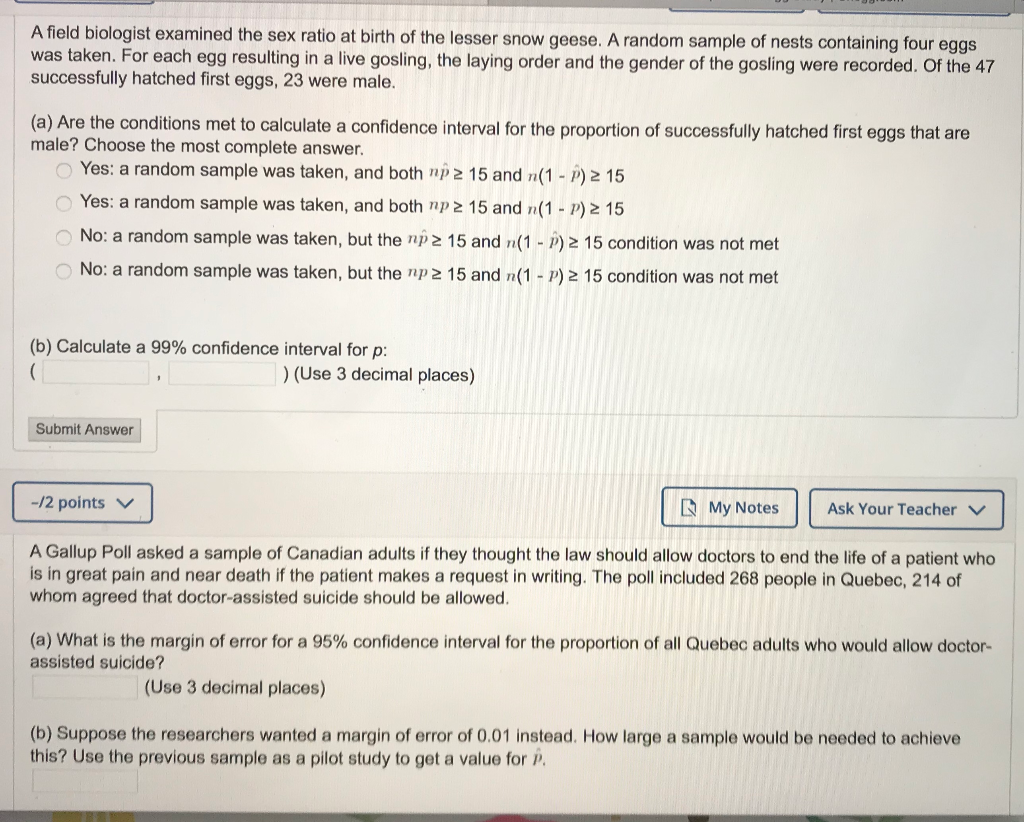 Solved A field biologist examined the sex ratio at birth of | Chegg.com