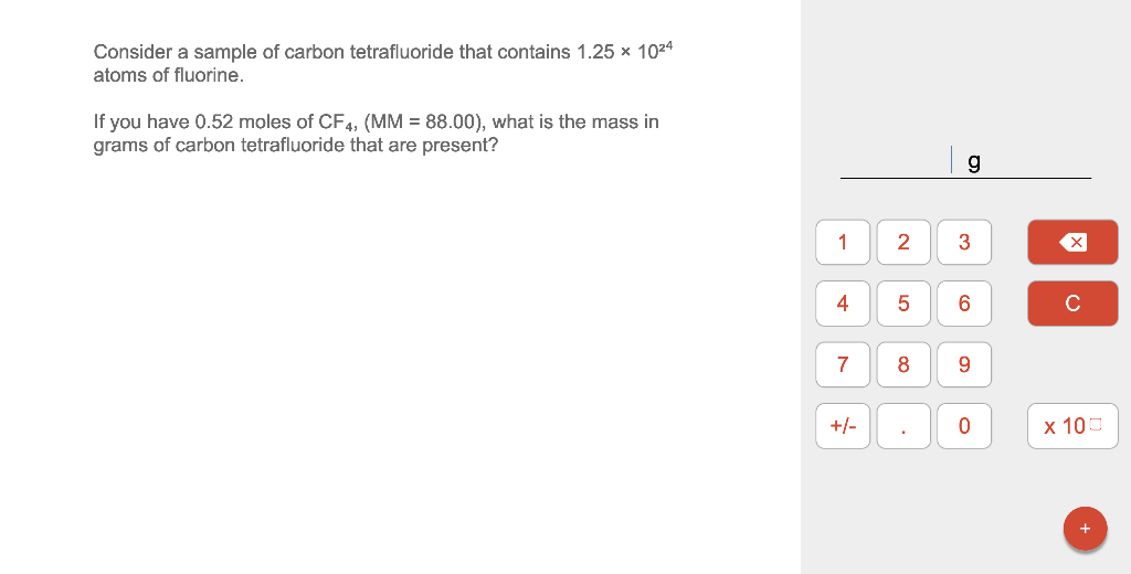 Solved Consider a sample of carbon tetrafluoride that