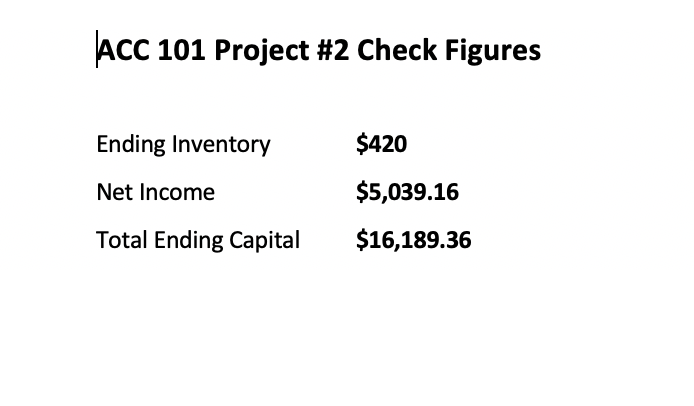 ACC 101 – Project #2 After graduating from Ensign | Chegg.com