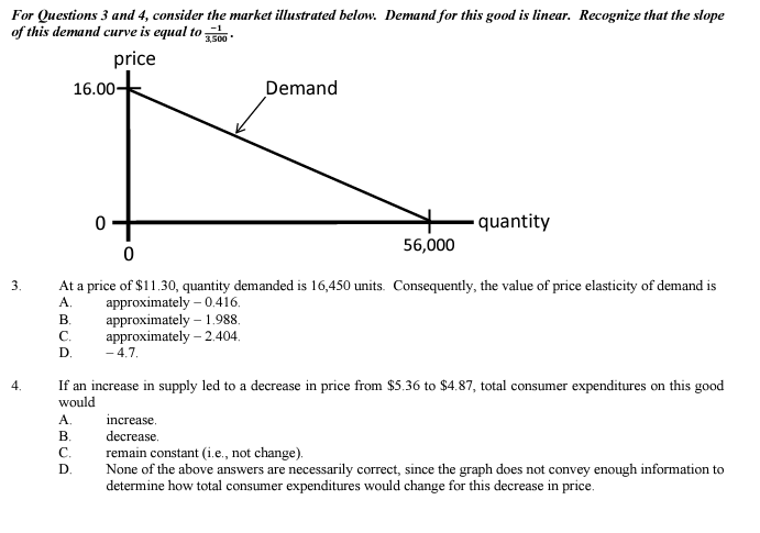 Solved For Questions 3 and 4, consider the market