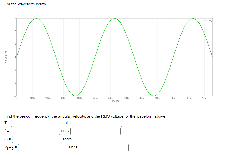 Solved For the waveform below | Chegg.com