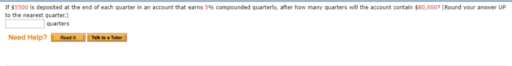 Solved If $5500 is deposited at the end of each quarter in | Chegg.com