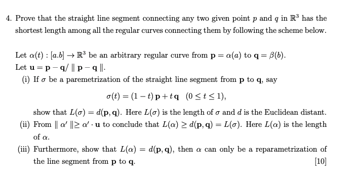 Solved 4. Prove that the straight line segment connecting | Chegg.com