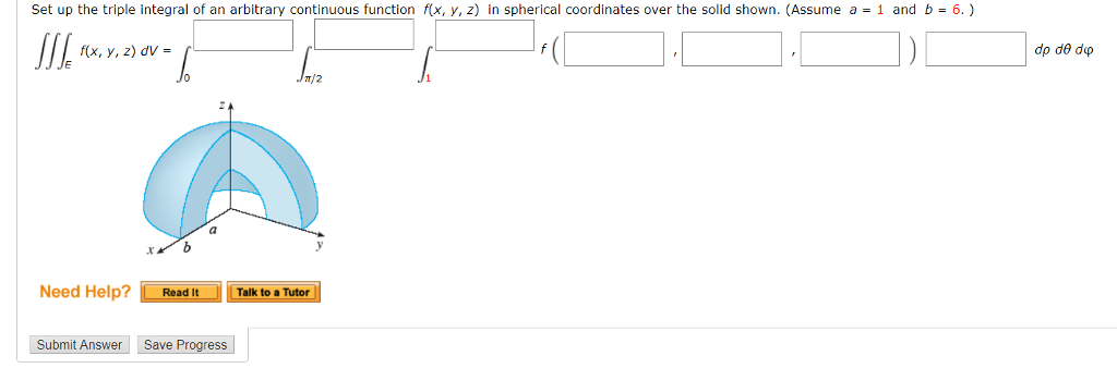 Solved Set up the triple integral of an arbitrary continuous | Chegg.com