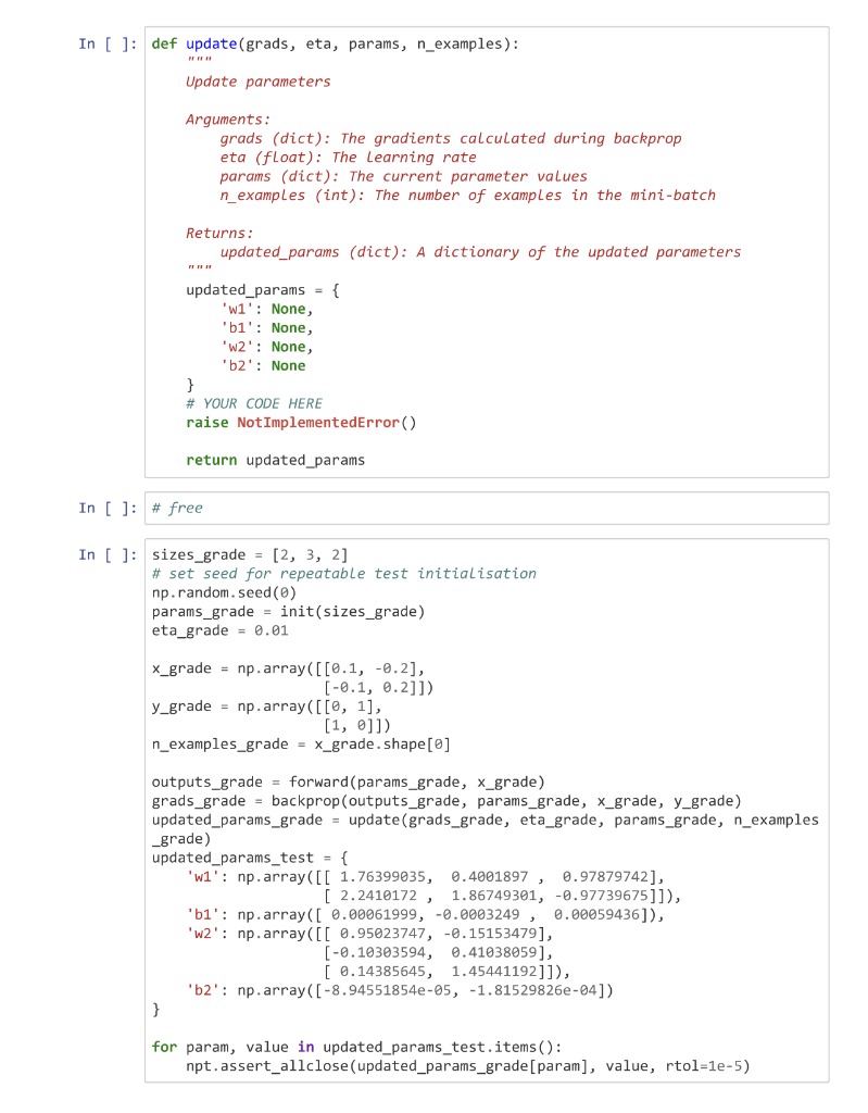 Task 5: Update weights Once you have calculated the | Chegg.com