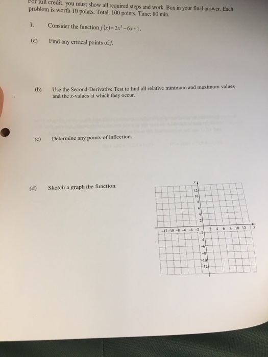 Solved Por full credit, you must show all required steps and | Chegg.com