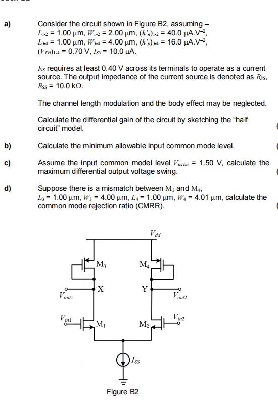 Solved Consider The Circuit Shown In Figure B2, Assuming - | Chegg.com