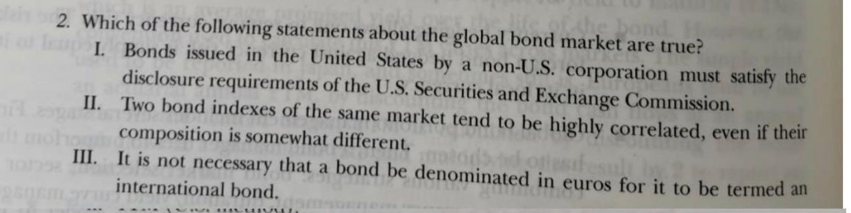 Solved 2. Which of the following statements about the global | Chegg.com