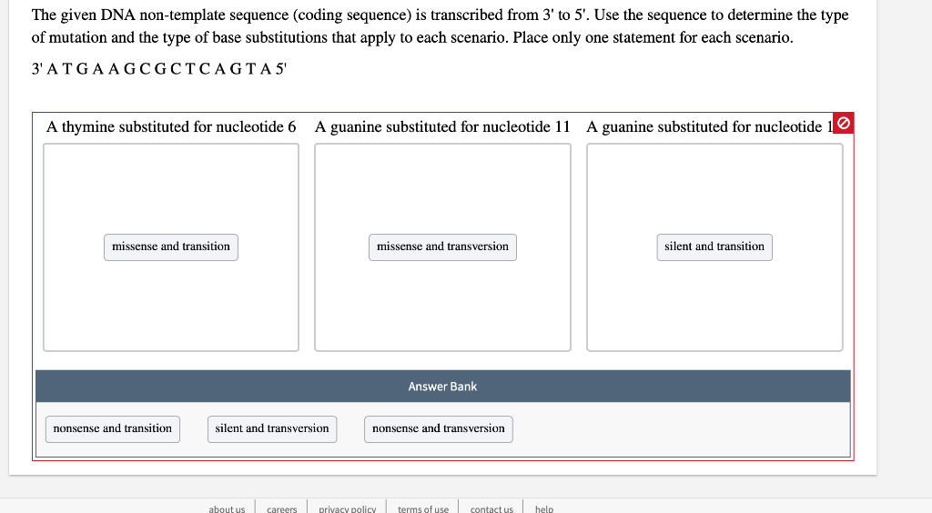 The given DNA nontemplate sequence (coding sequence)