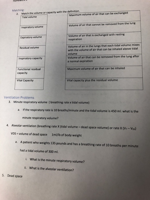 Solved Matching 2. Match the volume or capacity with the